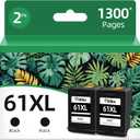 61 Black Ink Cartridge Replacement for HP 61 Ink for HP Ink 61 XL HP61 HP61XL Work with Envy 4500 5530 4502 4501 5535 Officejet 4630 4635 4632 Deskjet 1510 1512 1000 1010 3510 3050 2540 2542 Printer