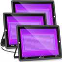 XYCN(3 Pack 600W LED Black Lights, 395nm to 410nm Outdoor IP66 Waterproof Flood Blacklight Light with Plug for Glow in The Dark, Dance Party, Stage Lighting, Body Paint, Neon Glow,Fluorescent Poster