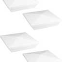 QWORK Vinyl Fence Post Cap, 4 Pack 4" x 4" PVC Square Fence Post Top Cover, New England Pyramid Style, for Mailbox, Lamp Post, Deck, Dock, Piling Caps, White