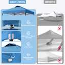 Benass Pop Up Canopy Replacement Top with Air Vent and 1" Reserved Velcro Strip (10x10, Light Blue)