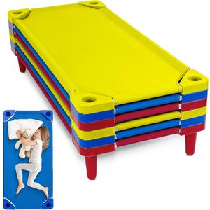 Houseables Kids Cot, Cots for Kids, Toddler, Sleeping, Daycare Beds, Stackable, 6 Pack, 52x23”, Preschool Furniture, Toddler Bed, for Child Nap, Children, Childcare, Day Care, 145LB, Ready to Assemble