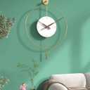 SHISEDECO Classical Large Pendulum Wall Clock, Decorative and Metal Frame, with Glass Face, Modern Silent Design, Battery Operated Clocks for Living Room, Kitchen, Bedroom, Office (Gold/24)