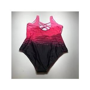 Exlura Swimsuit One Piece Womens Size XXL Pink Ombre Crisscross Back Training, 24W