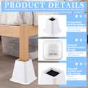 Novabright 6 Inch 4 Pack College Dorm Bed Risers,White