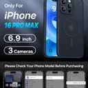 Magnetic for iPhone 16 Pro Max Case,Upgraded [Full Camera Protection][Compatible with Magsafe][Military Grade Protection]Shockproof Translucent Matte Phone Case for iPhone 16 Pro Max,Navy Blue