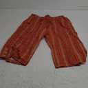 Women Summer Capri Pants Casual Wide Leg Elastic Waist Lightweight Cropped Loose Pants with Pockets (Large, Printred)