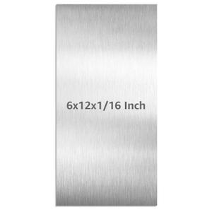 AMZDEPOT 6061 T651 Aluminum Sheet Metal 6" x 12" x 1/16" (0.06") Rectangle Metal Plate Covered with Protective Film, 1.5mm Flat Aluminum Plate for Crafting and Industry