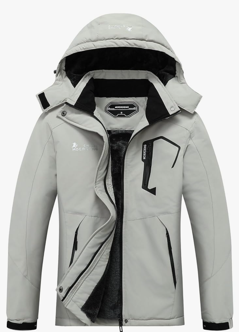 MOERDENG Women's Waterproof Ski Jacket Warm Winter Snow Coat Mountain Windbreaker Hooded Raincoat Jacket, Large