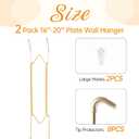 Bilillo 2 Pack Plate Hangers for The Wall, Suitable for 16-20 inch Decorative Plate, Stainless Steel Invisible Heavy Duty Wire Plate Holder with Wall Hooks, Plate Hangers for Displaying Plates