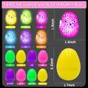 18 Pack Easter Egg Fillers Chick LED Puffer Balls , Light up Flashing Spiky Toys Bulk Glow in The Dark for Kids Boys Girls Classroom Prizes Easter Basket Stuffers Party Favors