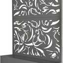 Oakland Living 6 ft. X 4 ft. Grey Freestanding Metal Privacy Screen Room Divider with Flower Box