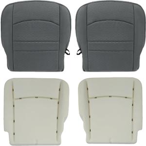 SecosAutoparts Driver and Passenger Side Bottom and Foam Cushion Replacement Cloth Seat Cover Gray Compatible with Dodge Ram 1500 2500 3500 4500 5500 2013 2014 2015 2016 2017 2018