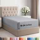 Extra Deep Twin XL Fitted Sheet - Hotel Luxury Single Fitted Sheet Only - Easily Fits 18 inch to 24 inch Mattress - Ultra Soft, Wrinkle Free with Extra Deep Pockets - Breathable & Comfy - Steel Blue