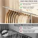 Heavy Duty Clothes Rack, Rolling Clothing Rack Load 650 LBS for Hanging Clothes with 2 Sturdy Shelves, Metal Garment Rack with Wheels for Bedroom, Retail Store, Silver-Black, Large
