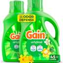 Gain Liquid Laundry Detergent, Original Scent, Freshness + Odor Fighting, High Efficiency Washing Machine Liquid Cleaning Soap, 60 fl oz, Pack of 2