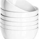 DELLING 30 Oz Porcelain Soup Bowls Set of 6 - Large White Ceramic Deep Serving Bowls for Kitchen, Pasta Salad Rice Oatmeal Cereal, Microwave Dishwasher Oven Safe, Stackable