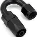 AN10 180 Degree Hose End Fitting Elbow Bend Swivel Connector for Braided Nylon Aluminum Black 2PCS