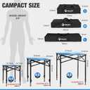 VILLEY Folding Camping Square Table with Carry Bag, Lightweight Aluminum Adjustable Square Table for Outdoor, Camping, Picnic, Backyards, BBQ, Large