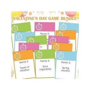 Foilswirl Easter Party 5 Second Game, 72 Cards and Blue 5 Second Hourglass Family Card Game Night with Galentine Family Friends Galentines Day for Ages 17+