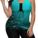 LALAGEN Womens 2025 Plus Size Tankini Swimsuits Rash Guard Capris Athletic Two Piece Swimwear Bathing Suits for Women XL