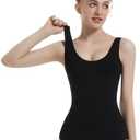 Spoxiyue Women's Ballet Tank Leotards Ballet Dancewear Scoop Neck Bodysuit Women's Team Basic Tank Leotards, (Black, S)