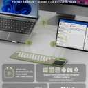 Nillkin Foldable Travel Keyboard with Touchpad & Number Pad, Bluetooth Wireless Portable Folding Full Size Keyboard with Trackpad for PC Laptop iPad Tablets Smartphone, Silicone Leather Cover, Gray