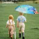 HOUSTIN Kids Umbrella – Lightweight & Fun Design with 360° Reflective Strips, Safety Anti-Pinch Mechanism, Perfect for Rain or Shine, Ages 3-10 – Ideal Outdoor Umbrella for Children