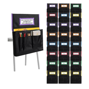 Nivero’s Chair Pockets for Classroom 24 Pack – Durable Seat Sacks & Organizer Covers | Chairback Storage Bags with Pocket for Kids’ Desks, Kindergarten, Students, School Chairs & Dorm Essentials