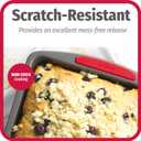 GoodCook MegaGrip Baking Pan with Silicone Grip Handles Square Non-Stick Heavy-Gauge Steel Cake Pan Baking Dish for Brownies Bread Cake Baked Goods & More, Dishwasher Safe, 8x8-Inch,