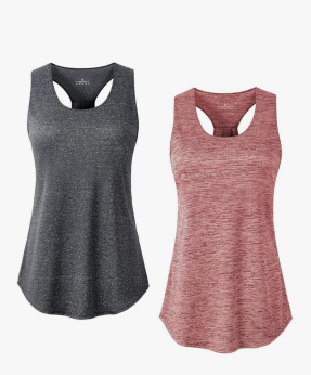 Athletic Yoga Tops for Women Racerback Running Tank Top Gym Exercise Shirts 3 Pack 1 pink 2 gray Size 4XL