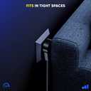 Maximm Cable 15 Feet 360 Rotating Flat Plug Extension Cord/Wire, 3 Prong Grounded Wire 16 Awg Power Cord - Black UL Certified