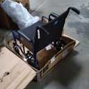 Medline Heavy Duty Transport Chair supports up to 500 lbs., Bariatric Transport Wheelchair, 22" x 18" seat, Blue Frame