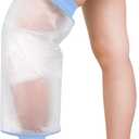 Waterproof Knee Cover for Shower Adult After Surgery, Upgraded Knee Surgery Shower Cover Watertight Cast Protector for Replacement Surgery Wound Burns Broken, Soft Stretchy Reusable L