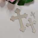 10pcs Acrylic Baptism Cross Cake Topper, Mirror Cross Cake Decor, Gold Holy Communion (4'', Silver Mirror)