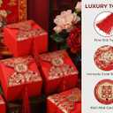 Abaodam Wedding Candy Boxes, 80pcs Chinese Favor Boxes with Tassel for Guests, Creative Bag Table Decorations for Engagement, Wedding Party, Bridal Shower, Celebration Gift (Red)