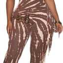 ksotutm Casual Jumpsuits for Women U Neck Tank Top Flared Pants Elegant Fringe Print Romper Sexy Jumpsuits for Going Out (Coffee), XL