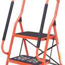 LUISLADDERS 2 Step Ladder, Folding Step Stool with Handrails, Step Ladder 2 Step Folding 500lbs with Widened Anti-Slip Pedal, Multi-use for Home Kitchen Office