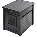 New Age Pet ECOFLEX Litter Loo Enclosure End Table - Durable, Eco-Friendly Wood Plastic Composite, Easy Clean, No Tool Assembly, Fits Standard Litter Pans - Espresso Black