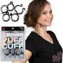 PuffCuff Micro 1.5" Hair Clamps, For All Natural, Thick, Curly, Kinky, Textured, Locs or Braided Hair | Painless, Damage-Free Styling Tool, Black, 5 Pieces
