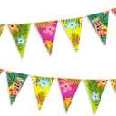 FEPITO 6 Pack Hawaiian Bunting Banner Luau Party Tropical Party Bunting Totally 18 Meters