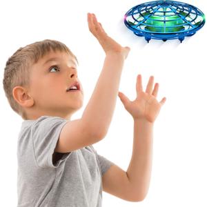 Force1 Scoot Hand Operated Drone for Kids or Adults - Hands Free Motion Sensor Mini Drones, Easy LED Indoor Rechargeable UFO Toy Flying Orb Ball Drone Toys for Boys and Girls (Blue)
