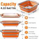 16L Collapsible BBQ Prep Tub with Locking Lid & Cutting Board - Marinade Container Grill Carry System for RV Picnic Tailgate - Portable Wash Basin for Kitchen Camping Sink - Gift for Men Women