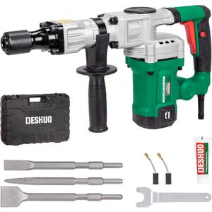 13 lb. Demolition Jack Hammer with 5/8" Hex Shank, 1200W 11-Amp Mini Corded Electric Concrete Demo Chipping Breaker Tile/Floor Removal with Carrying Case, Flat & Bull Point Chisel