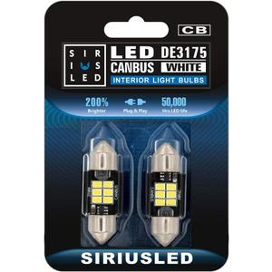 SIRIUSLED Super Bright 3020 Chipset Canbus Error Free LED Festoon Bulbs for Car Interior Lights License Plate Dome 1.25 31MM Festoon 3175 DE3175 6000K White Pack of 2