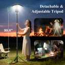 Rechargeable 9000mAh Camping Light with Stand, 3 Adjustable Light Heads, 5 Lighting Modes, Rechargeable Work Light, Camping Essentials Gear Emergency Flashlight with Detachable Tripod