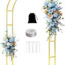 7.2FT Metal Garden Arch Trellis Arbor, Wedding Arch Stand with Steel Frame, Metal Pergola Arbor with Base for Decor Valentines Day Garden Trellis Climbing Plant, Bridal Party Ceremony (Bright Gold)