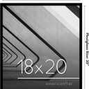 Americanflat 18x20 Picture Frame with Polished Plexiglass - Streamline Collection - Thin Border Picture Frame for Wall Display - Hanging Hardware Included - Black