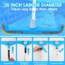 TidyMister 20" 2 in 1 Pool Brush Vacuum Head with Swivel Hose Connection & Sturdy Nylon Bristles for Heavy Duty Inground & Above- Ground Pool Cleaning - Connecting 1-1/4" or 1-1/2" Hose (No Pole)