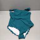 Charmo Womens Scalloped Ribbed One Piece Swimsuits Retro Square Neck Modest Bathing Suits Size XL