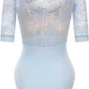 Women's Long Sleeves Leotards for Dance Adult Ballet Leotard for Grils (Blue, M)